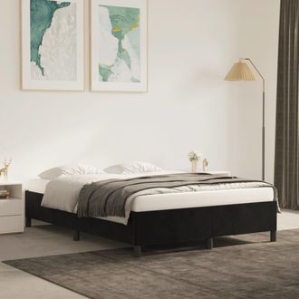vidaXL Estructura De Cama Sin Colch&oacute;n Terciopelo Negro 140x200 Cm Vidaxl