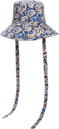 Ferragamo Tie Detail Bucket Hat in Blu Inchio at Nordstrom, Size 58 Eu