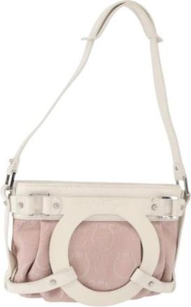 Ferragamo Pre-owned Shoulder Bags, female, Pink, Size: ONE SIZE Pre-owned Leather Shoulder Bag