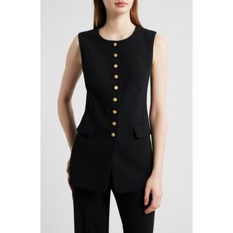 Kobi Halperin Kim Button Knit Vest in Black at Nordstrom, Size Xx-Large