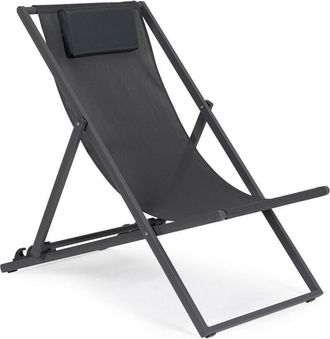 BIZZOTTO Sdraio Linea Taylor in Alluminico Verniciato e Textilene Antracite Pieghevole e Reclinabile in 3 Posizioni