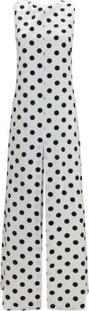SA SU PHI Mouwloze maxi-jurk met strik op de rug - Dames - Jumpsuits & Playsuits - Wit - Maat: L Zijde