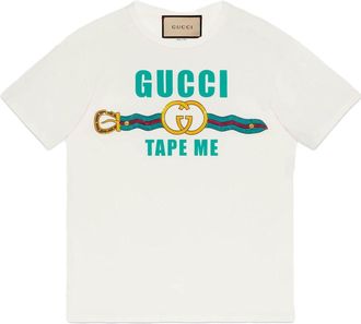 Gucci Tape Me Cotton T-Shirt White 717422-XJFM6-9088