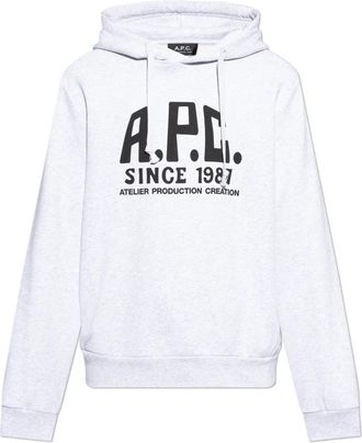 A.P.C. Hooded Sweatshirt - Heren - Hoodies - Grijs - XL - Katoen - Hoodies & sweatvesten