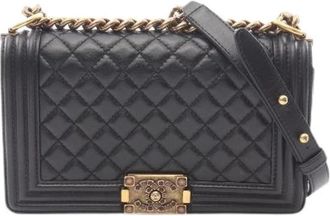 Chanel Pre-owned Boy Leather Shoulder Bag - Dames - Vintage Schoudertas - Zwart - ONE Size - Leer - Vintage