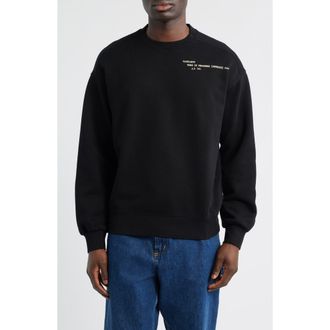 Carhartt Work in Progress Punched Graphic Sweatshirt in Black at Nordstrom, Size Medium