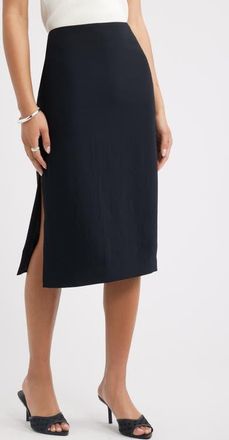 Open Edit Curator Crepe Pencil Skirt in Black at Nordstrom, Size X-Small