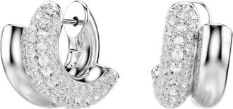 Swarovski Dextera Rhodium Plated Hoop Earrings
