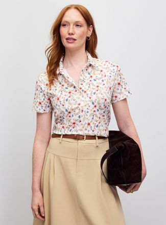 Contemporaine Womens Patterned stretch jersey Polo Shirt shirt