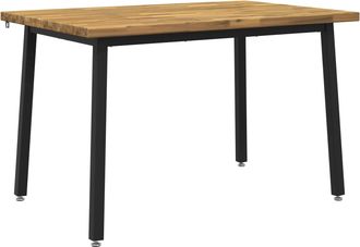 vidaXL 120 X 70 X 75 Cm Madera De Acacia S&oacute;lida Blanco Y Negro Vidaxl