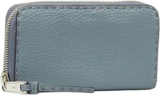 Fendi Pre-owned Wallets, female, Blue, Size: ONE SIZE Pre-owned Leather Wallet