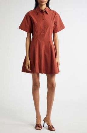 A.L.C. Dell Stretch Cotton Mini Shirtdress in Dark Bosco at Nordstrom Rack, Size 6