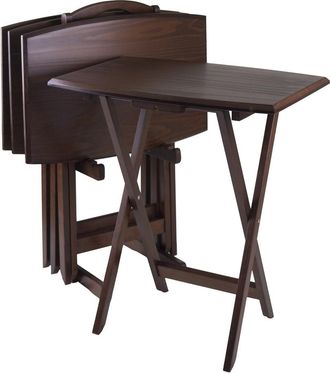 Winsome 5-Pc Oversize Tv Table Set, 23.6 x 15.75 x 25.5, Antique Walnut