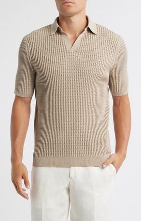 Reiss Merit Cotton Blend Polo in Light Camel Brown at Nordstrom Rack, Size Medium