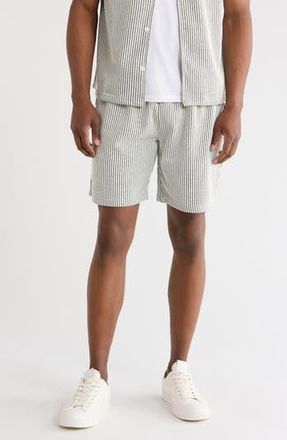 Fleece Factory Rib Stripe Shorts in White/Black at Nordstrom Rack, Size Xx-Large