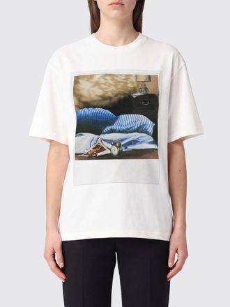 Jil Sander Relaxed Fit Cotton T-Shirt with Contrast Logo