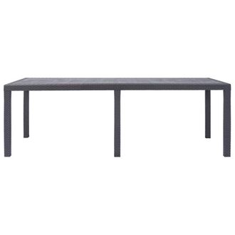 Berkfield Home Garden Table Brown 220x90x72 cm Plastic Rattan Look in Dark Brown | Size: 220 x 90 x 72 cm