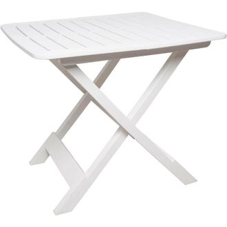 Dmora Dmora Table De Camping Pliante Rectangulaire, Made In Italy, 79 X 72 X 70 Cm, Couleur Blanc