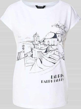 Lauren Ralph Lauren T-Shirt mit Label-Print Modell GRIETA in Weiss, Größe XL