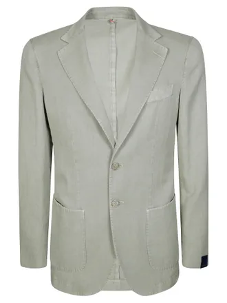 Santaniello Lightweight Two-Button Jacket in Linen-Ramie Blend