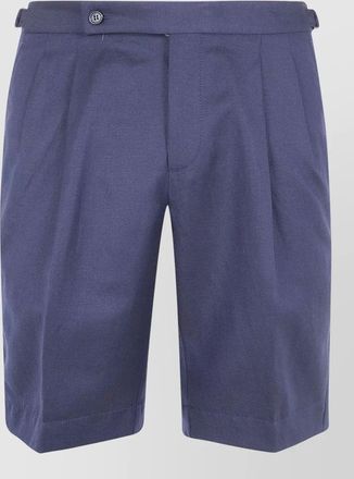 Incotex chino shorts belt loops back pockets pleats