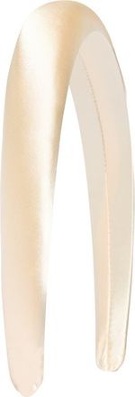 Tasha Padded Satin Headband in Champagne at Nordstrom