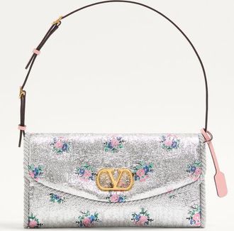 Valentino Garavani Valentino Garavani DeVain Small Shoulder Bag In Floral Jacquard Lurex Fabric Wo