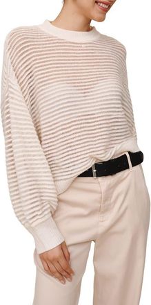 Bella Dahl Metallic Relaxed Crewneck Sweater in Vanilla Frost at Nordstrom, Size X-Small