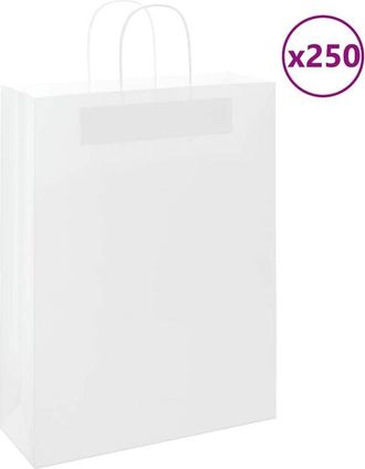 vidaXL Bolsas De Papel Con Asas 250 Uds Blanca 32x12x42 Cm Vidaxl
