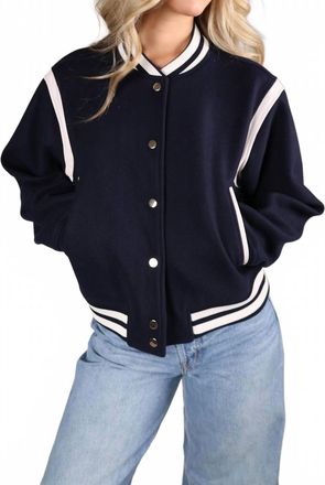 Bishop + Young Womens Power Play Varsity Jacket In Indigo