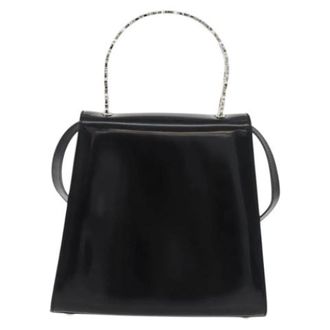 Ferragamo Pre-owned Lederen Handtas - Dames - Pre-owned - Zwart - Maat: ONE Size Leer
