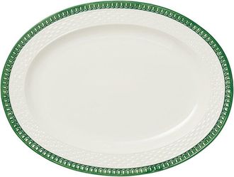 Certified International Le Jardin Embossed Rattan Oval Platter
