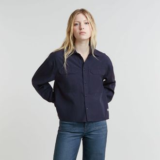 G-Star Cropped Pocket Blouse - Donkerblauw - Dames