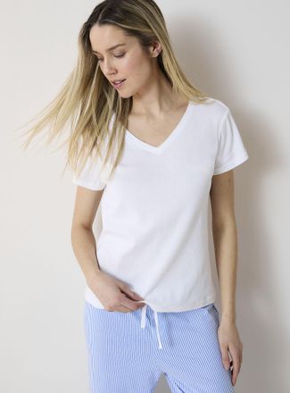 Lauren Ralph Lauren Womens Minimalist V-neck T-shirt