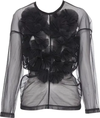 Comme Des Gar&ccedil;ons Comme Des Garcons pleated fan ruffle sheer top