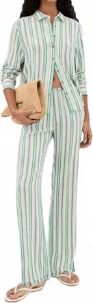 Xirena Joseph Pants In Blue Moss Stripe