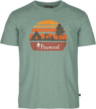 Pinewood Finnveden Recycled Outdoor T-Shirt T-Shirt f&uuml;r Herren | t&uuml;rkis/gr&uuml;n