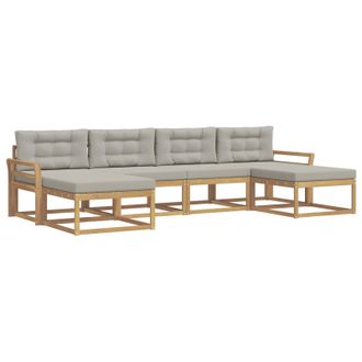 vidaXL Conjunto De Sof&aacute;s De Exterior 6 Pcs Blanco Y Gris Claro Vidaxl