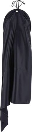 Ferragamo asymmetric satin dress - women - Silk/Polyurethane/Polyester/Elastane - 38 - Black