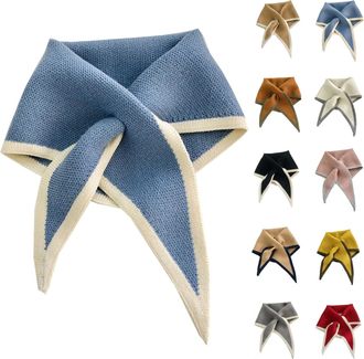 Generic Scarf for Women Uk Triangle Scarf for Women Uk Wool Knitted Pattern Cashmere Scarfs Ladies Winter Neck Head Scarves Soft Cozy Fashion Neckerchief Head