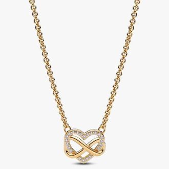 Pandora 14K Gold-Plated Sparkling Infinity Heart Collier Necklace