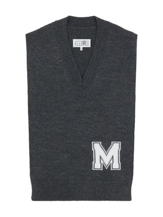 Maison Margiela initial scarf - unisex - Virgin Wool/Acrylic/Silk - L - Grey