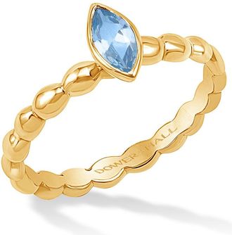 Dower & Hall 14k Bubbles Narrative Ring with Marquise Aquamarine 0.25ct