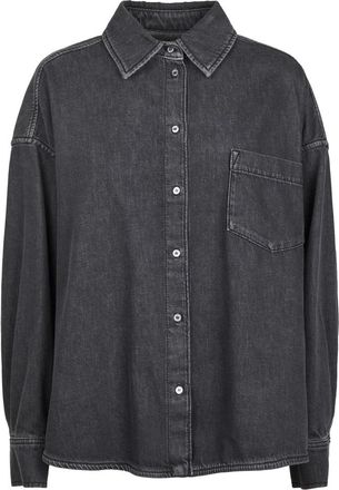 Max Mara Denim Shirts, female, Black, Size: XS Wkdfoggia Cotton Denim Shirt