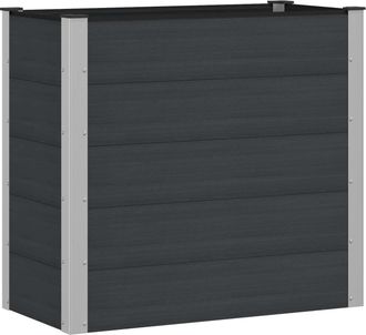 vidaXL Arriate Elevado Negro 100 X 50 X 91 Cm Wpc Y Aluminio Vidaxl