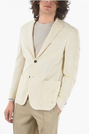 Corneliani Giacca a 2 Bottoni SPORTSWEAR Motivo Crochet con Tasche a To taglia 50