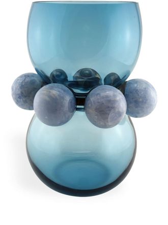 Vanessa Mitrani Tiffany glass vase (300mm) - unisex - Bronze/glass/Sodalite - One Size - Blue