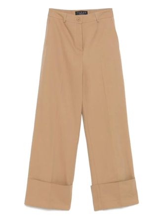 Kaos turn-up hem trousers - Brown