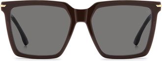 Victoria Beckham 56mm Square Sunglasses in Brown/grey at Nordstrom