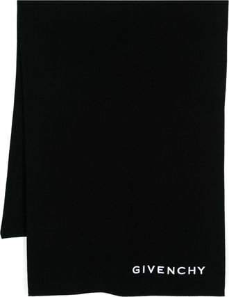 Givenchy 4G-embroidered scarf - women - Wool - One Size - Black